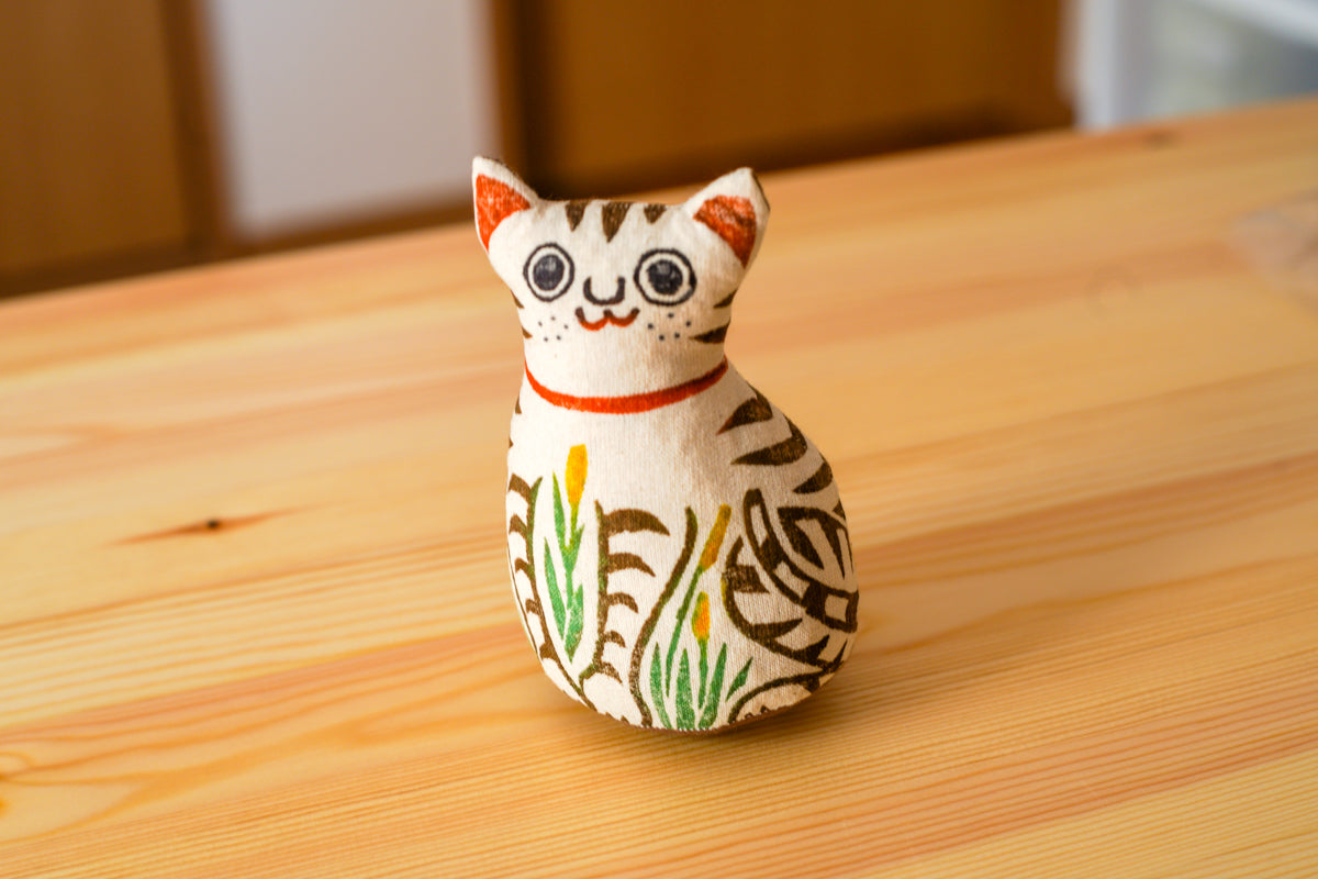 真工藝 | 陣屋福猫(仔猫)木版手染ぬいぐるみ