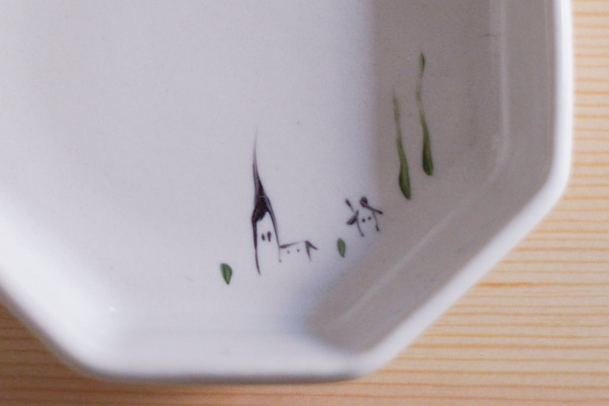 工房kuromiya | 色絵八角 豆皿 / 気球
