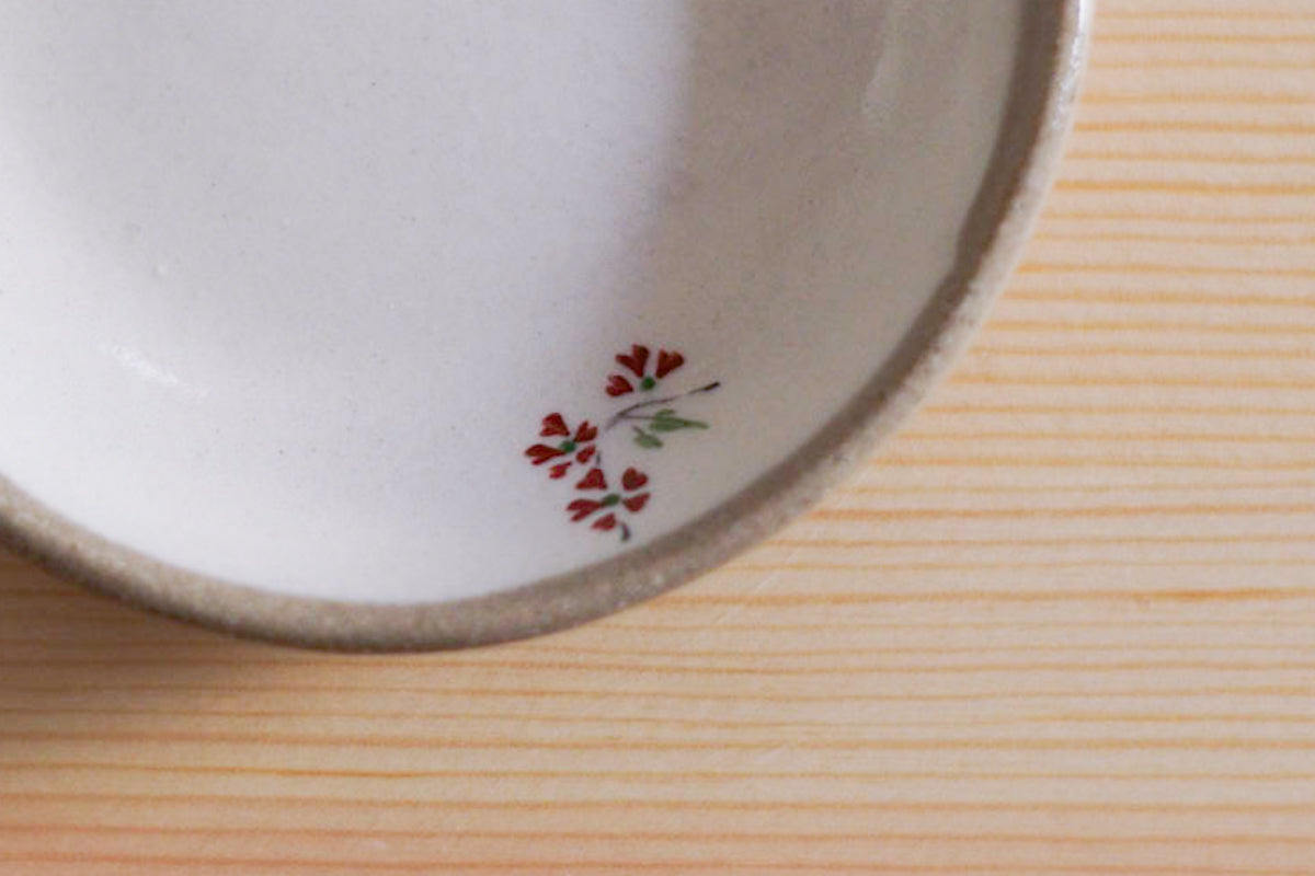 工房kuromiya | 白化粧色絵 豆皿 / 桜