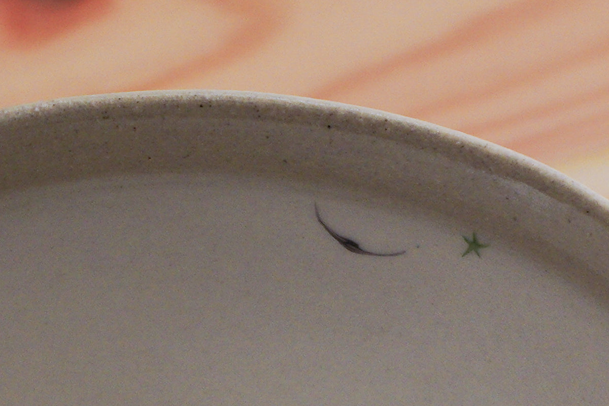 工房kuromiya | 白化粧色絵 ご飯茶碗 家と月
