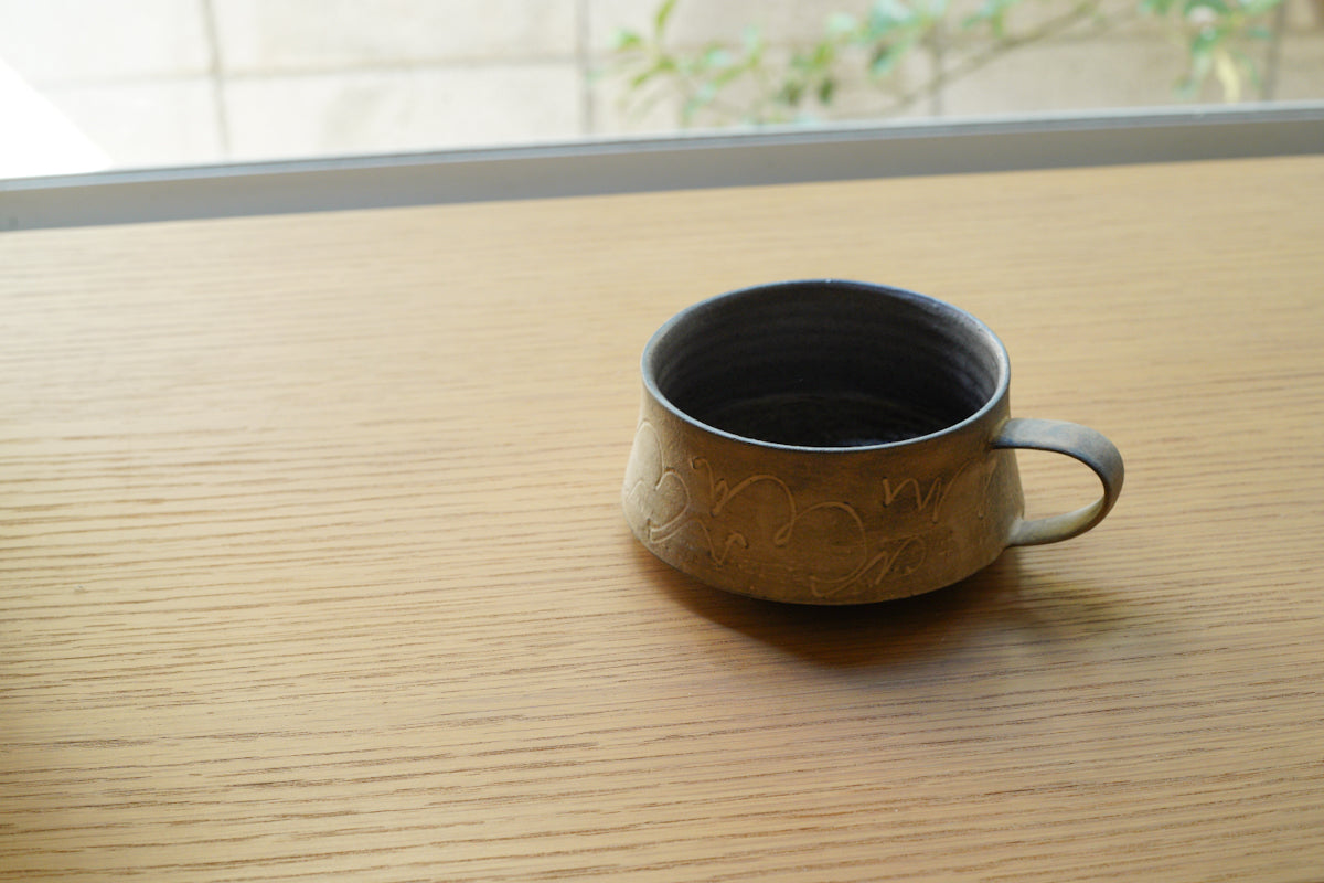 中島智靖 | 枯色線紋 スープカップ