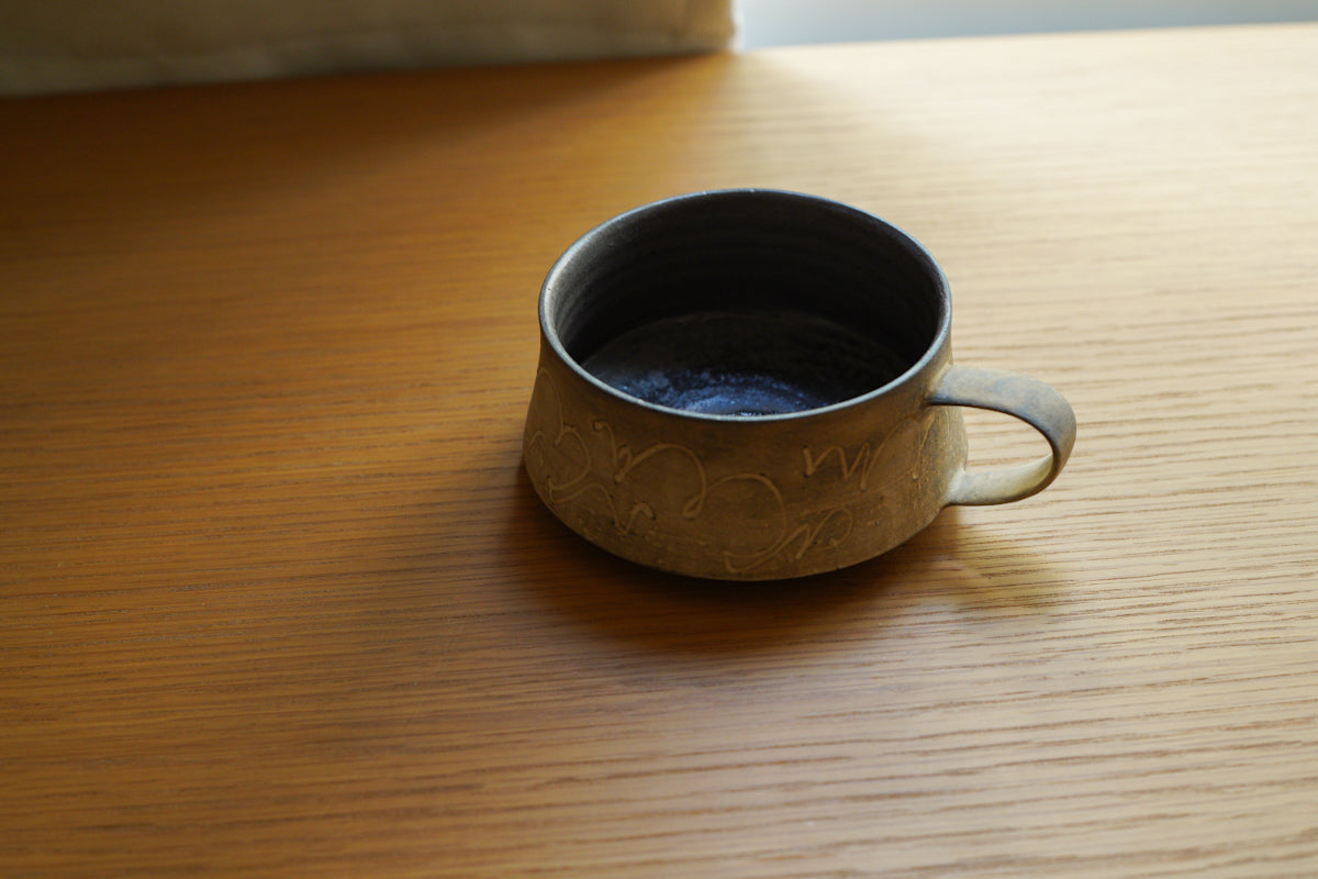 中島智靖 | 枯色線紋 スープカップ