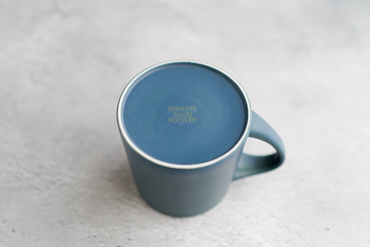 KANEAKI SAKAI POTTERY | flat mug / L / コバルト