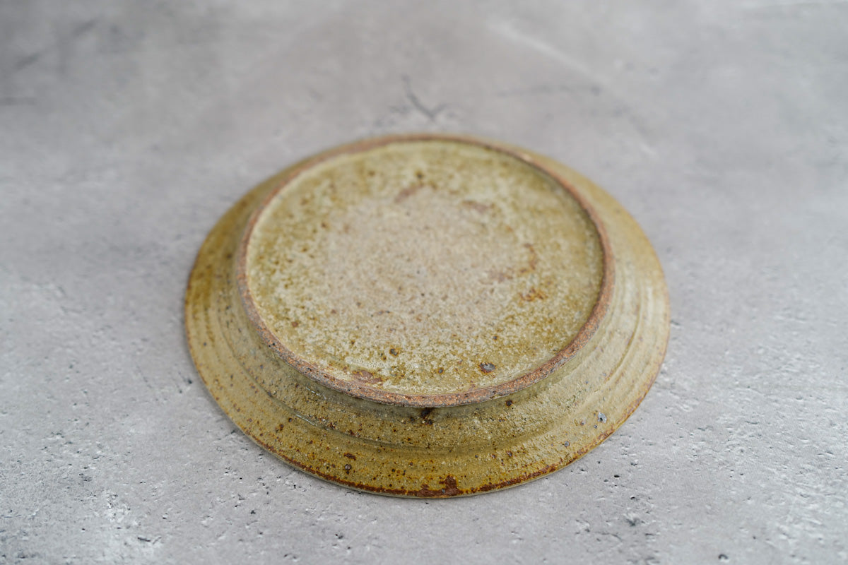 馬渡新平 | 白ヒビ粉引 リム皿 / 7寸