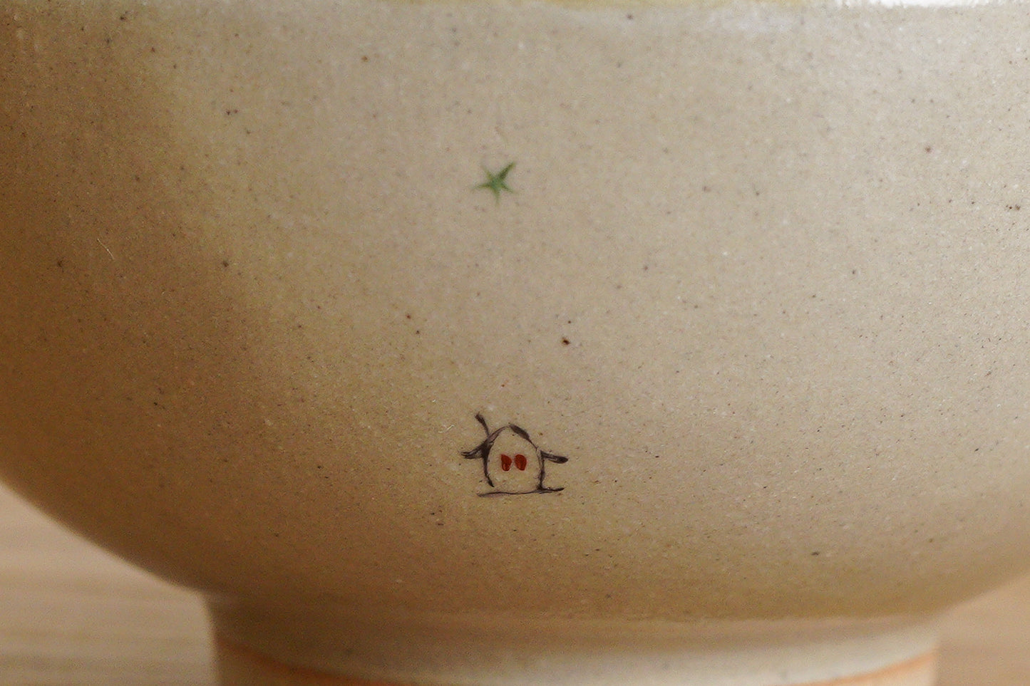 工房kuromiya | 白化粧色絵 ご飯茶碗 家と月
