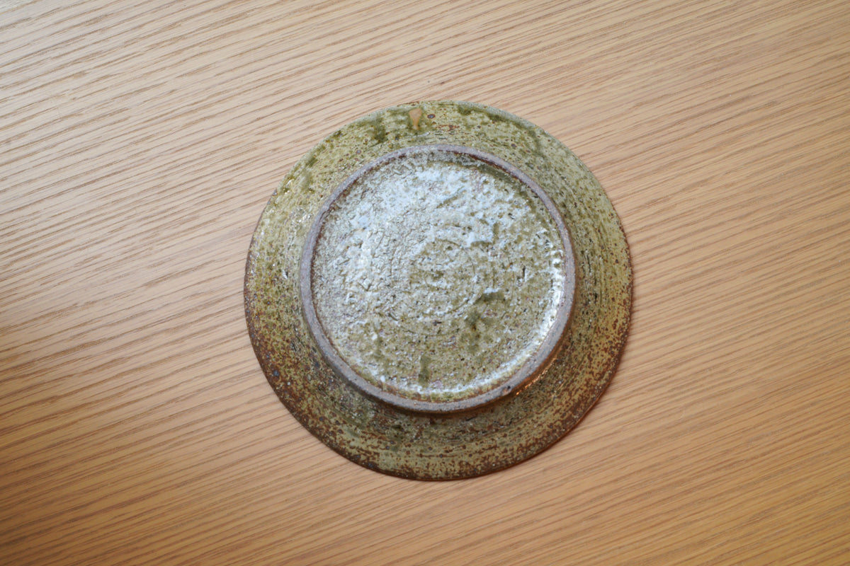 馬渡新平 | ヒビ粉引 リム皿 / 6寸