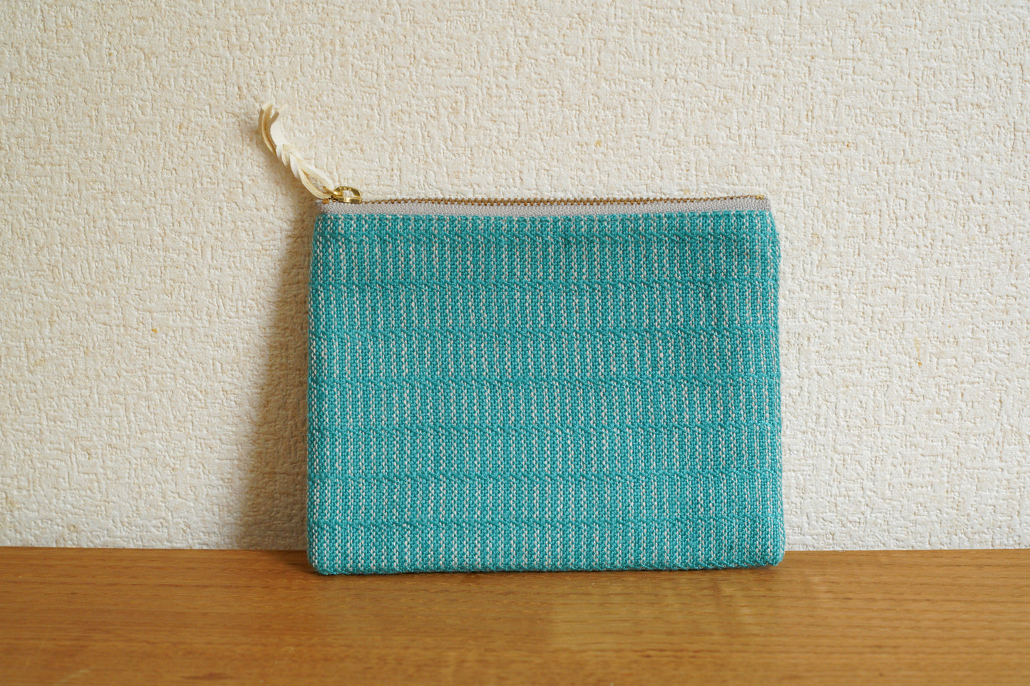 遠藤里枝 - Rocca | 手織りミニポーチ Alinea TurquoiseBlue