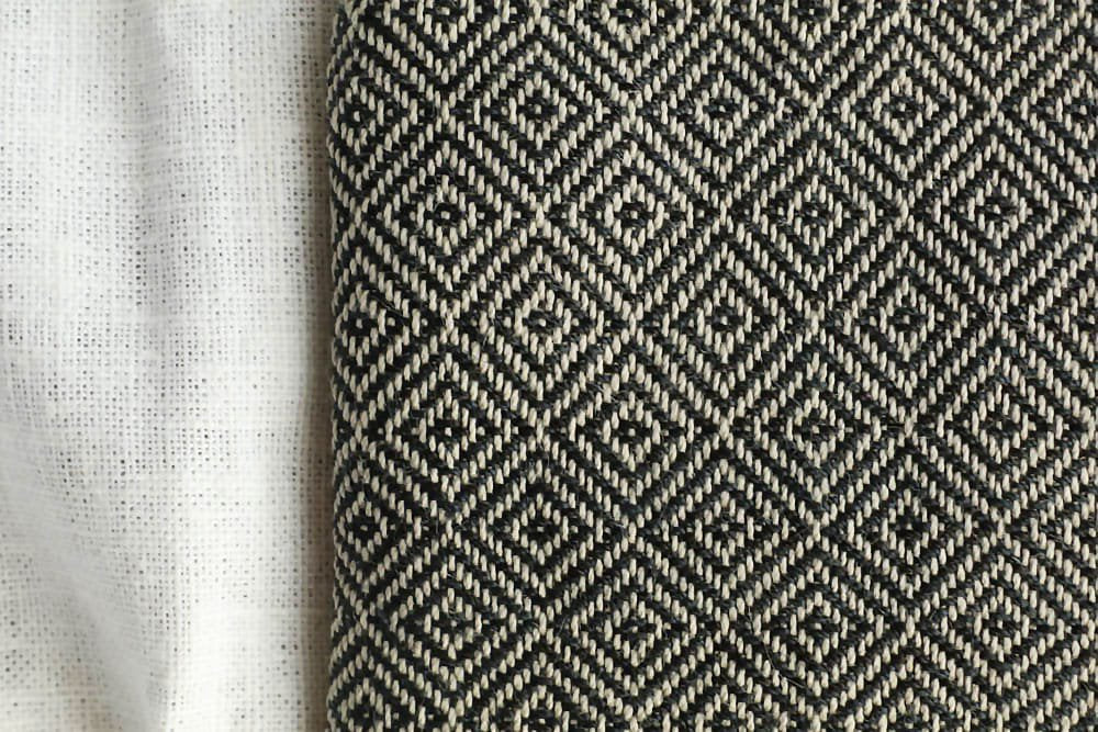 Rocca - 遠藤里枝  |  手織り布のミニポーチ - Black Bird's eye