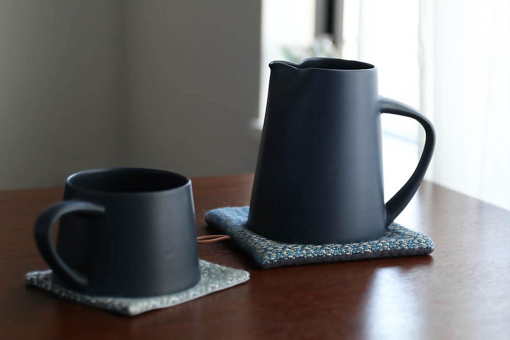 KANEAKI SAKAI POTTERY  |  flat jug - コバルト