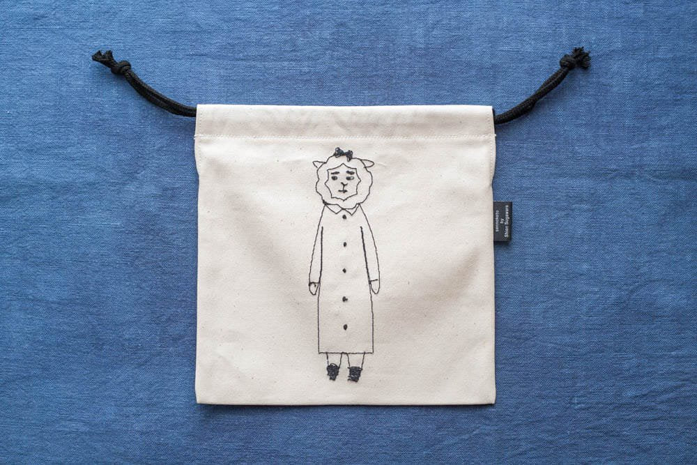sennokoto by Shion Sugawara  |  巾着 - 両面刺繍 カップル羊