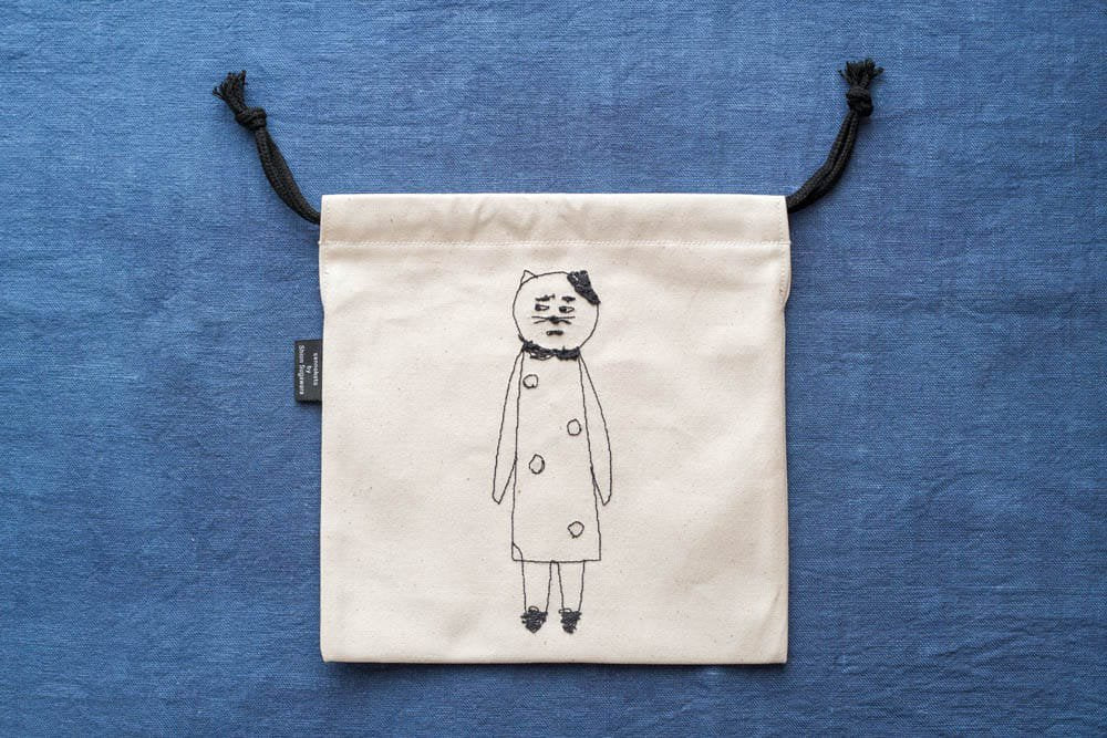 sennokoto by Shion Sugawara  |  巾着 - 両面刺繍 カップルネコ