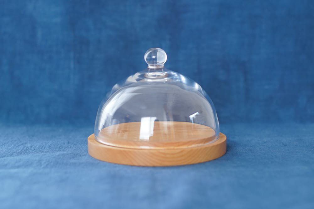 内田洋子  |  glass dome + wood plate