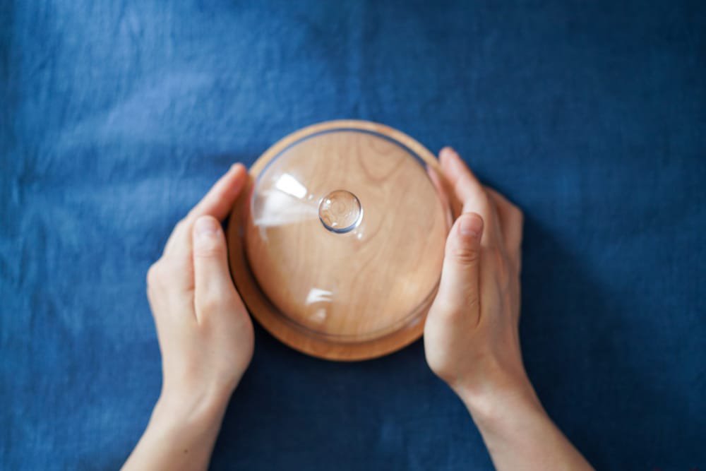 内田洋子  |  glass dome + wood plate