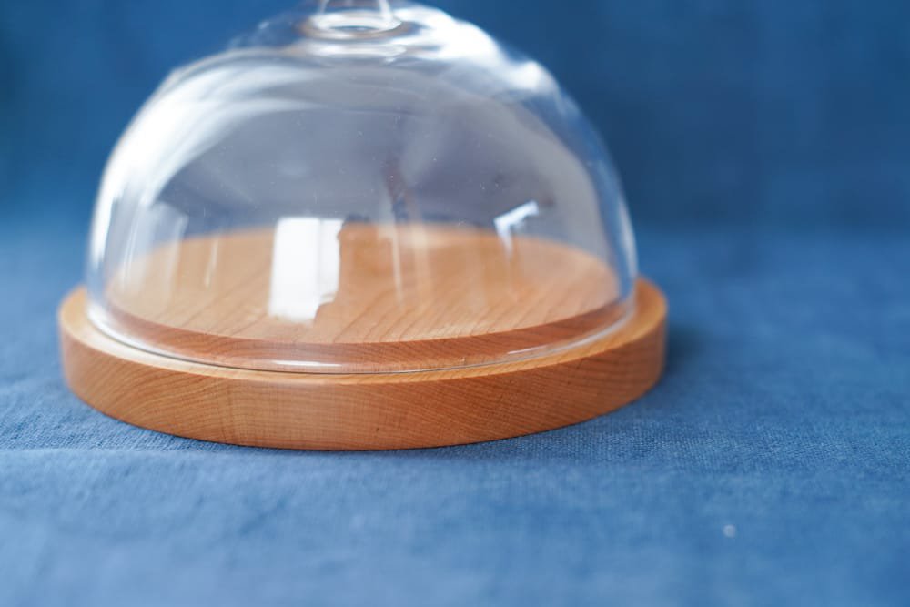 内田洋子  |  glass dome + wood plate